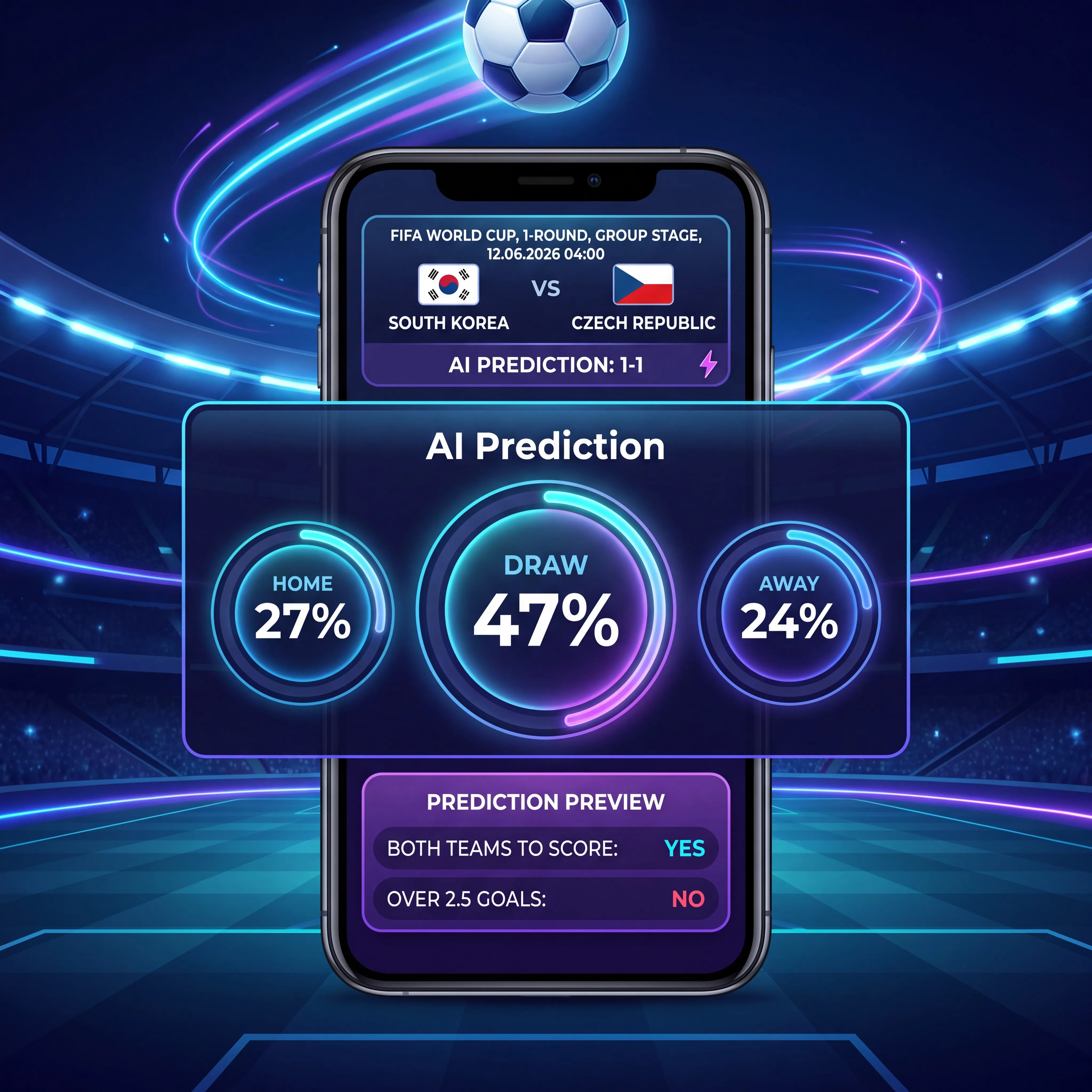 AI football match preview illustration
